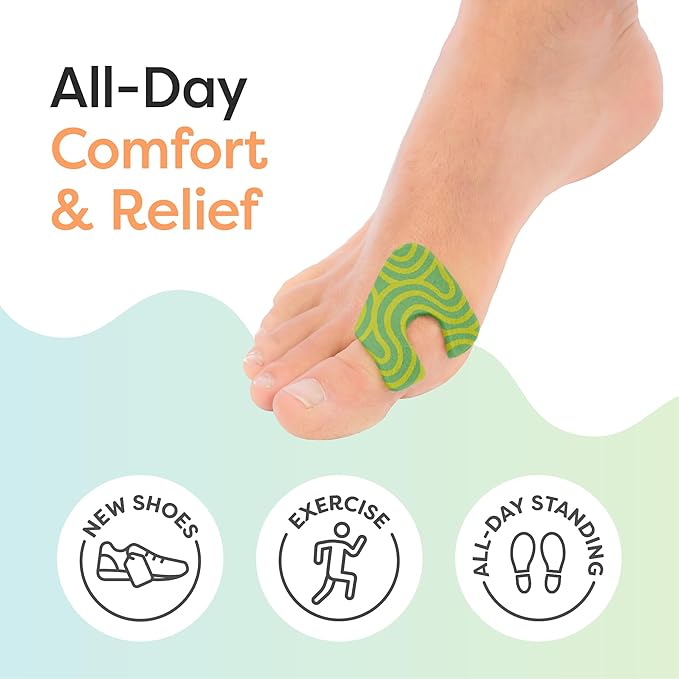 ZenToes Callus Pads | U-Shaped Design Moleskin Blister Pads | Self-Stick Adhesive Felt All Day Comfort Cushions for Calluses and Corns | Reduce Pressure and Friction | 18 Count (Motion Mosaic)