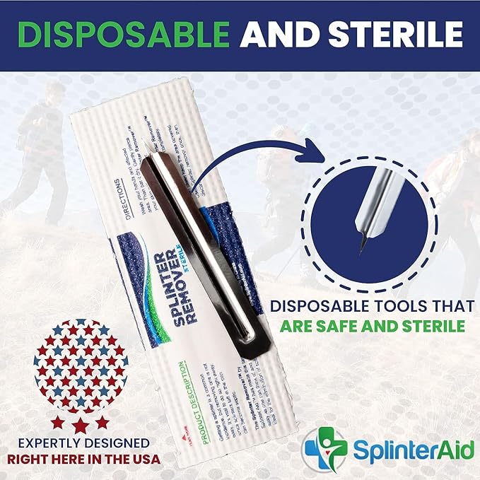 Painless Splinter Removal Kit (30-Pack) | Pull Out Splinters Fast & Easy | Compact First Aid for Home, Travel & Camping | Great for Hiking, Woodworking & Outdoors | No Tweezers Needed