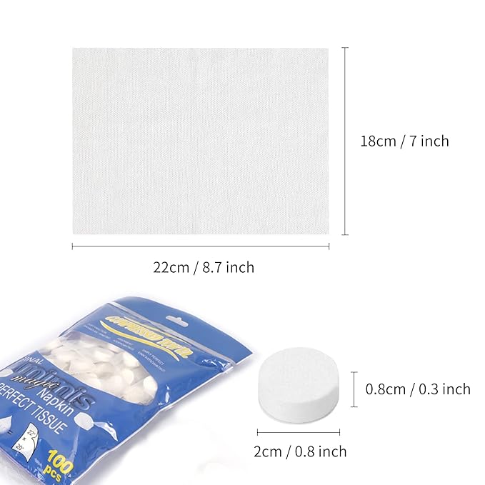 Classycoo Compressed Towel 100 PCS Mini Tablets Disposable Portable Face Towel Cotton Coin Tissue for Travel, Camping, Hiking, Sport, Home Hand Wipes&Other Outdoor Activities (Blue)