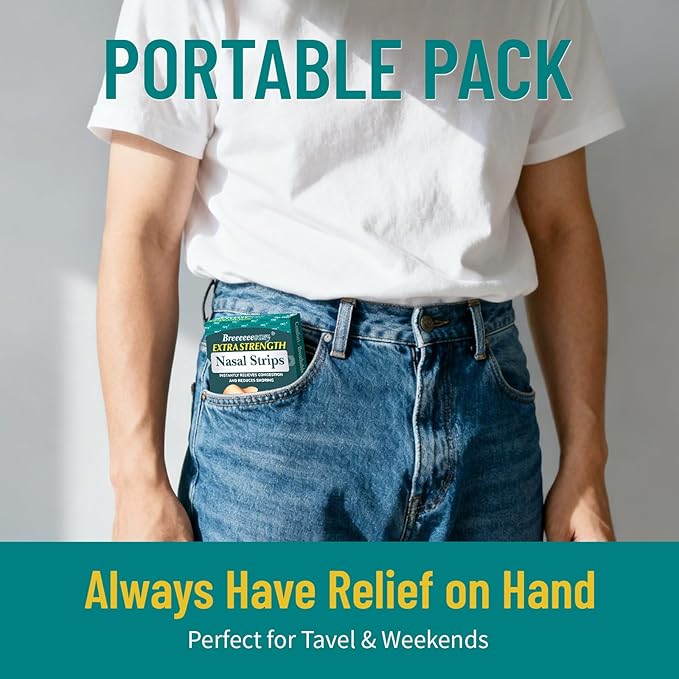 Upgraded Anti-Slip Nasal Strips for Breathing-Extra Strength Ergonomic Nose Strips,Nasal Strips for Snoring & Nose Strips for Better Breathing,Strong Adhesive Comfort Fit Improves Sleep (30 Pack)