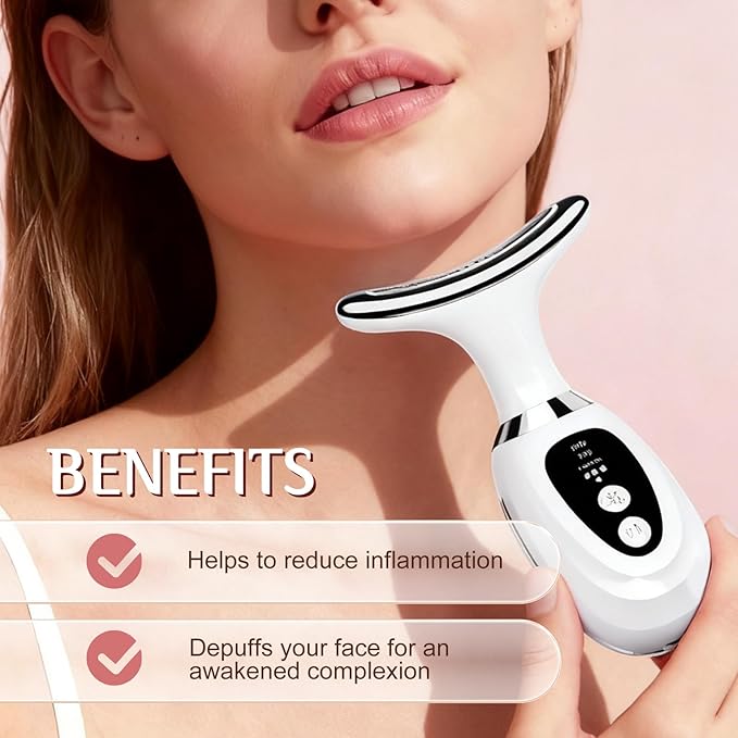 Red-Light-Therapy-for-Face and Neck-Eye-Head Massager,7 Colors Skin Rejuvenation Lifting Facial Massager for Toning,Glow Boost，Wrinkle for Birthday,Christmas,Mothers Day,Valentines Day Gifts(Green)