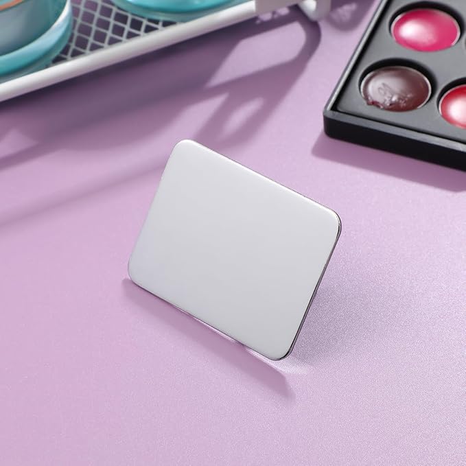 2PCS Nail Art Palette Stainless Steel Makeup Mixing Palette Ring Nail DIY Art Design Paint Color Mixing Metal Tool