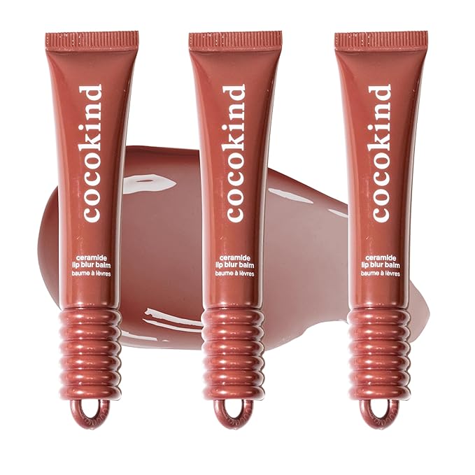 Cocokind Ceramide Lip Blur Balm, Be You - Rich Brown Hydrating Lip Balm with Ceramides & Peptides, Made for Sensitive Skin & Lips, Unflavored & Fragrance-Free - 3 pack