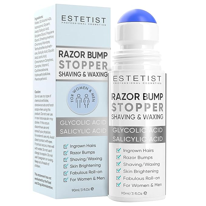 ESTETIST Razor Bump Solution Roll-On, Ingrown Hair & Razor Burn Care Serum, After Shave Roller for Bikini Area, Face, Neck, Underarm & Legs, Skin-Soothing Post Shave Care