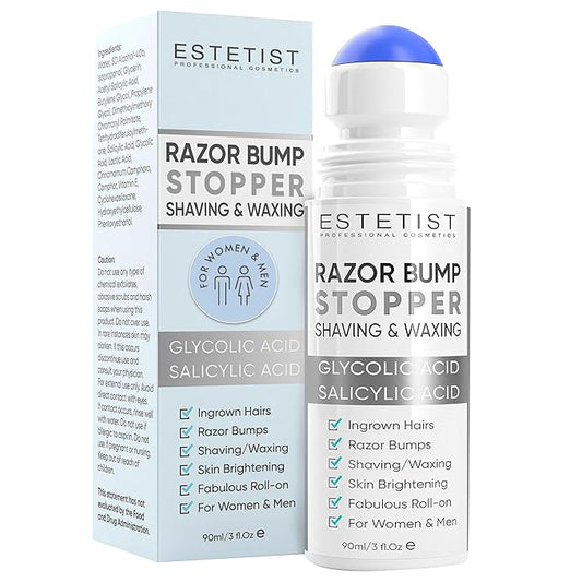 ESTETIST Razor Bump Solution Roll-On, Ingrown Hair & Razor Burn Care Serum, After Shave Roller for Bikini Area, Face, Neck, Underarm & Legs, Skin-Soothing Post Shave Care