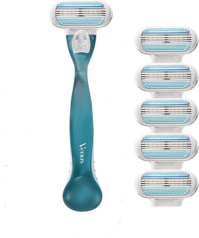 Gillette Venus Smooth Women's Razor Handle + 6 Refills with Soft-Grip Gel Handle