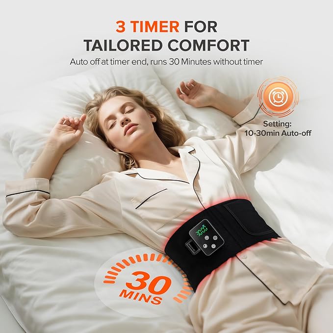 2-in-1 Cordless Red Light Therapy Belt, Wired & Wireless Controller 3000mAh Rechargeable Battery Magnetic LED Screen, 49" * 7" Wearable 660nm & 850nm Red Light Therapy Wrap Belt for Body