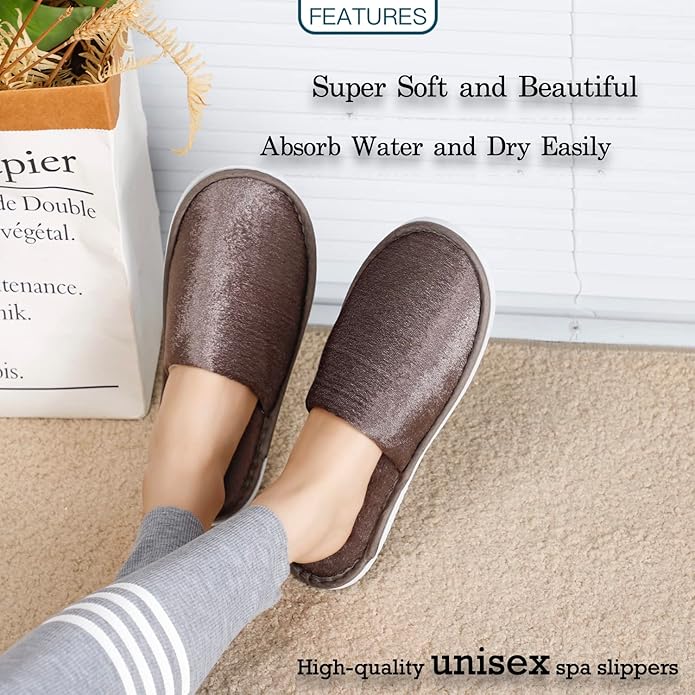 6-10 Pairs Spa Slippers, Non Slip Disposable Slippers For Guest, Washable Reusable, Which Can Be Used As Women Men, House, Indoor, Bathroom, Bedroom, Hotel, Bride Slippers