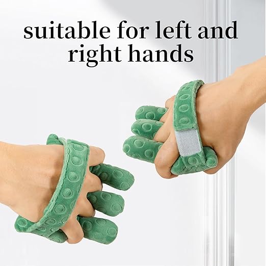 Adjustable Removable Finger Separator Protector Hand Contracture Cushion Padding Pillow Prevention Aid Training Tool With Fingers Hands Splints (Green)