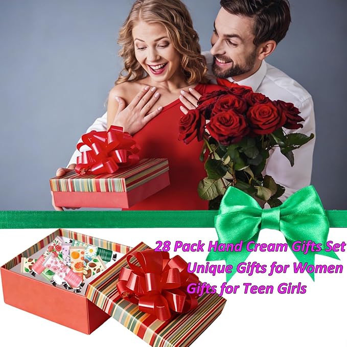 28 Pack Hand Lotion Gifts for Women,Valentines Day Gifts for Her,Teacher Appreciation Gifts,Bulk Gift for Women,Teen Girls,Natural Plant Moisturizing Travel Lotion Hand Cream for Dry Cracked Hands