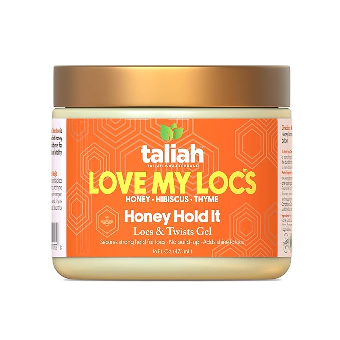 Taliah Waajid Love My Locs Honey Hold It Locs & Twists Gel - Hair Styling Gel for Textured Hair, 16oz - Infused with Honey, Hibiscus, and Thyme for Healthy Locs