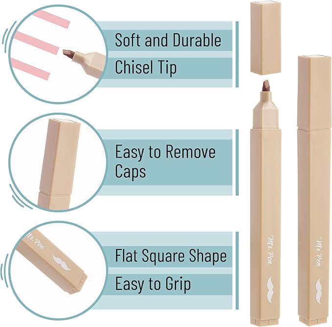 Mr. Pen Aesthetic Highlighters - 8 pcs, Chisel Tip, Pastel & Vintage Colors, No Bleed Bible Highlighters