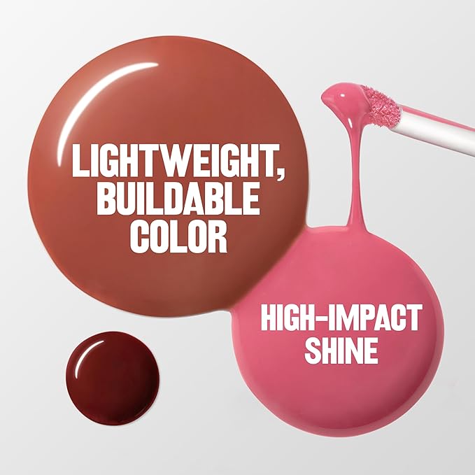 REVLON PhotoReady Instant Plump Serum, Plumping Gloss, Hydrating, Non-Sticky & High Shine Finish, 009 Lip Floaties, 0.25 fl oz
