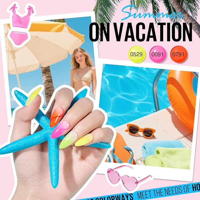 MEFA Neon Gel Nail Polish Set 6 Colors, Summer Neon Green Lime Yellow Pink Navy Blue Purple Orange Bright Vibrant Pride Month Soak Off Nail Art Design Manicure DIY at Home Salon Gifts for Women Girls