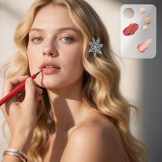 12 Pack Acrylic Cosmetic Palette with 12 Spatulas, Clear Makeup Mixing Tray for Foundation, Eye Shadow, Nail Art, Pigment Blending