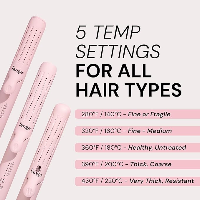 L'ANGE HAIR Le Duo Grande 360° Airflow Styler | 2-in-1 Curling Wand & Titanium Flat Iron Professional Hair Straightener and Curler with Cooling Air Vents to Lock in Style (Blush)
