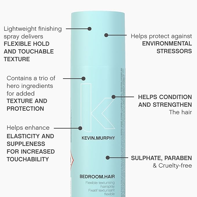 KEVIN.MURPHY BEDROOM.HAIR - Flexible Texturising Hair Spray - For All Hair Types - Hair Care for Effortless Bedroom Hair - With Ginger Root Extract - 235 mL / 7.9 fl oz