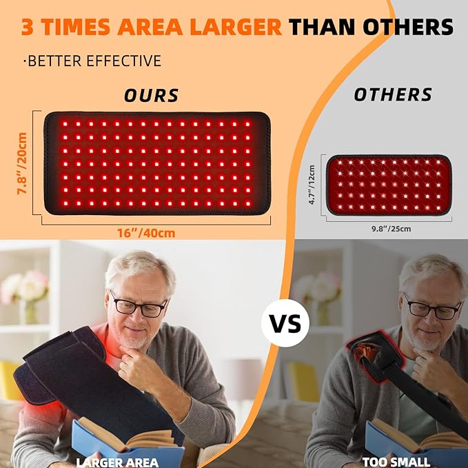 Red Light Therapy Infrared Light Therapy Pad Wearable Wrap Heating Pad for Body Pain Relief Back Waist Shoulder Knee Feet Faster Body Energy Recovery with Timer