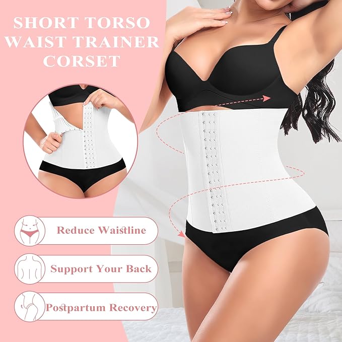 Werena Waist Trainer for Women Corset Shapewear Tummy Control Slimming Body Shaper Girdle Waist Cincher Belly Band