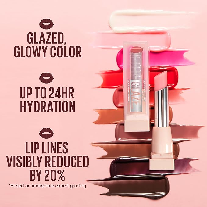 MAYBELLINE Lifter Glaze Oil Balm with Hyaluronic Acid and Hydrating Oil Blend, Lip Balm with 24HRs of Smooth, Moisturizing Shine, Clear Crave (Crystal Clear)