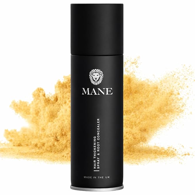 Mane Hair Thickening Spray & Root Touch Up, Instantly Thicker Hair for Men & Women, Fill in Hairlines and Hide Thinning and Fine Patches - Blond, 12 Colors (6.76 oz / 200 ml)