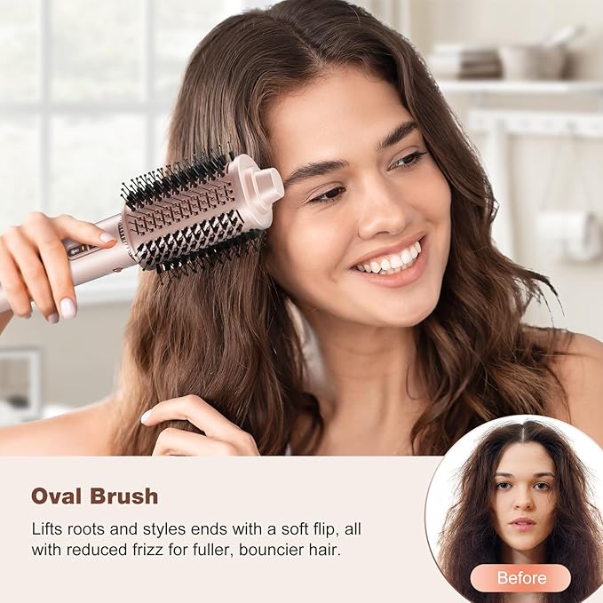 7MAGIC 7 in 1 Hair Styler & Hair Dryer Brush, 110,000 RPM High-Speed Blow Dryer with Negative Ions for Frizz-Free Styling Fast Drying Curling Volumizing Straightening, Hot Air Styler with Travel Case