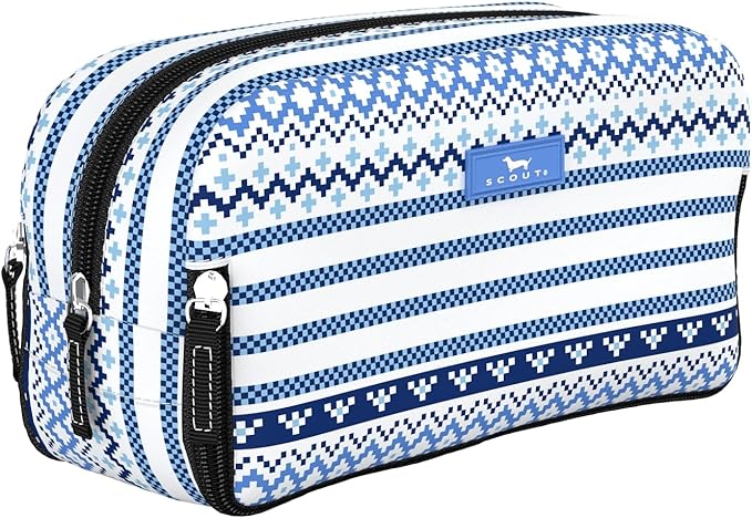 SCOUT 3-Way Bag - Travel Makeup Pouch and Toiletry Bag for Women with Three Zipper Compartments - Stands Upright, Wipes Clean