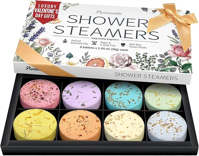 Shower Steamers Aromatherapy Birthday Gifts for Women - 8 Pack Valentines Day Gifts for Her Mom Wife, Shower Bombs with Essential Oils, Self Care Relaxation Home Spa Gift Set, Easter Basket Essential