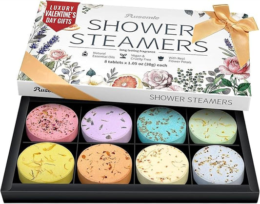 Shower Steamers Aromatherapy Birthday Gifts for Women - 8 Pack Valentines Day Gifts for Her Mom Wife, Shower Bombs with Essential Oils, Self Care Relaxation Home Spa Gift Set, Easter Basket Essential