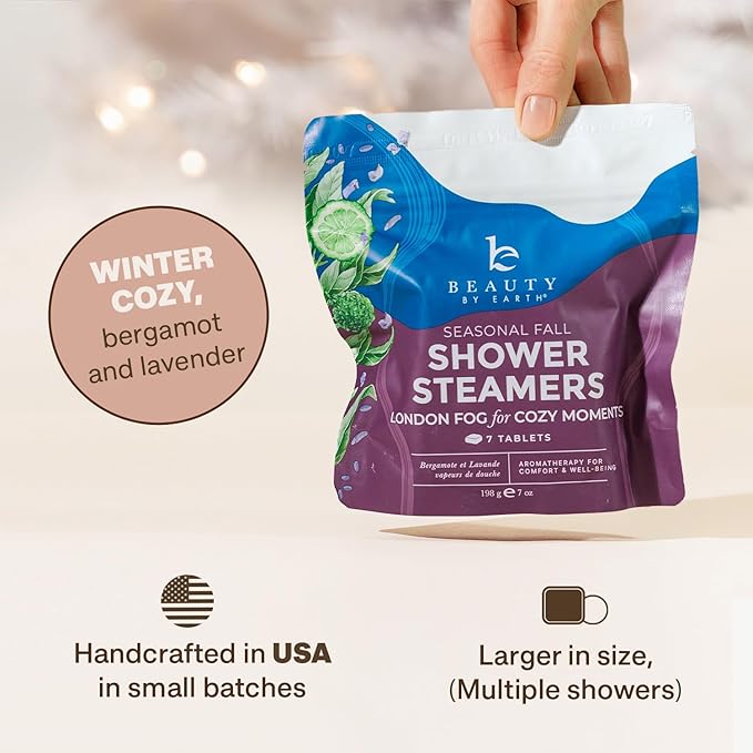 Lavender Shower Steamers Aromatherapy – USA Made with Bergamot Essential Oil, Valentines Day Gifts for Her, Large Shower Tablets for Women & Men, Stress Relief & Relaxing Calming Pamper Gifts
