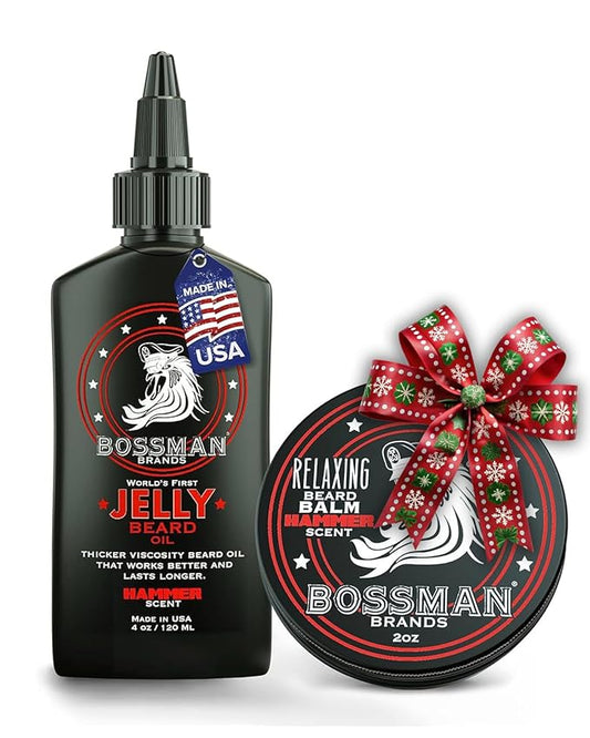 Bossman Beard Oil Jelly and Relaxing Beard Balm Combo - Hammer Scent