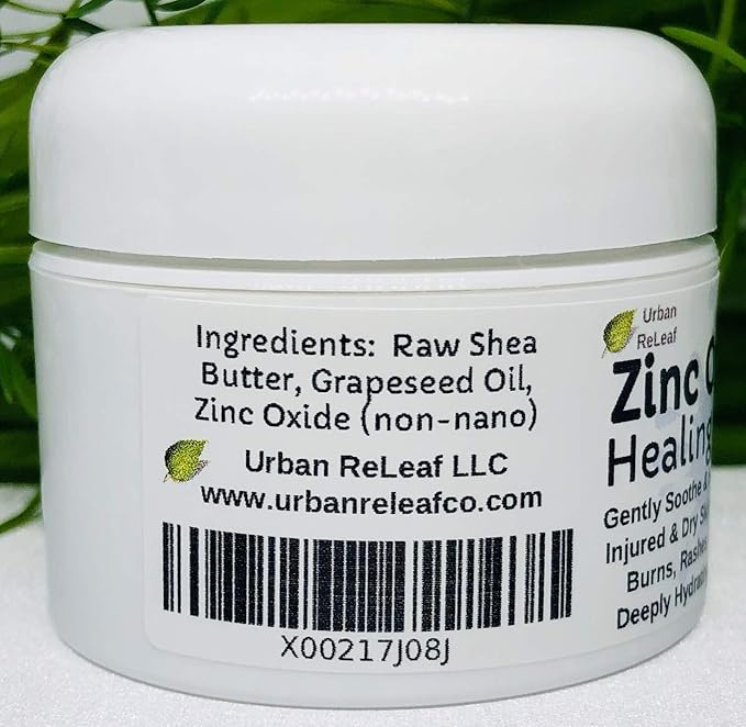 Urban ReLeaf Zinc Oxide Salve ! Gently Soothe & Protect Damaged, Injured & Dry Skin! First Aid, Burns, Rashes, Scrapes! Deeply Hydrating Protection. 100% Natural! Calm delicate skin of all ages.