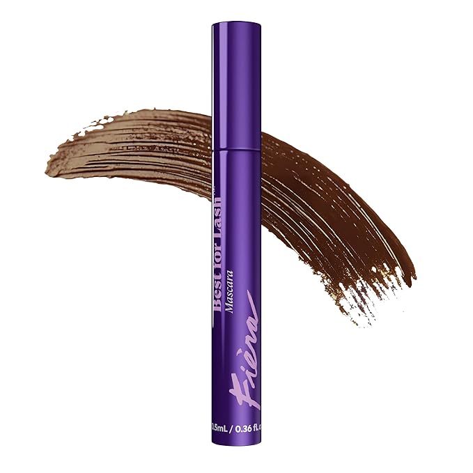 Fièra Best for Lash™ Mascara for Women Over 40 – Volumizing, Lengthening & Lifting Peptide Mascara with Vitamin B5 – Smudge-Proof, Flake-Resistant, Gentle Washable Formula, Brown