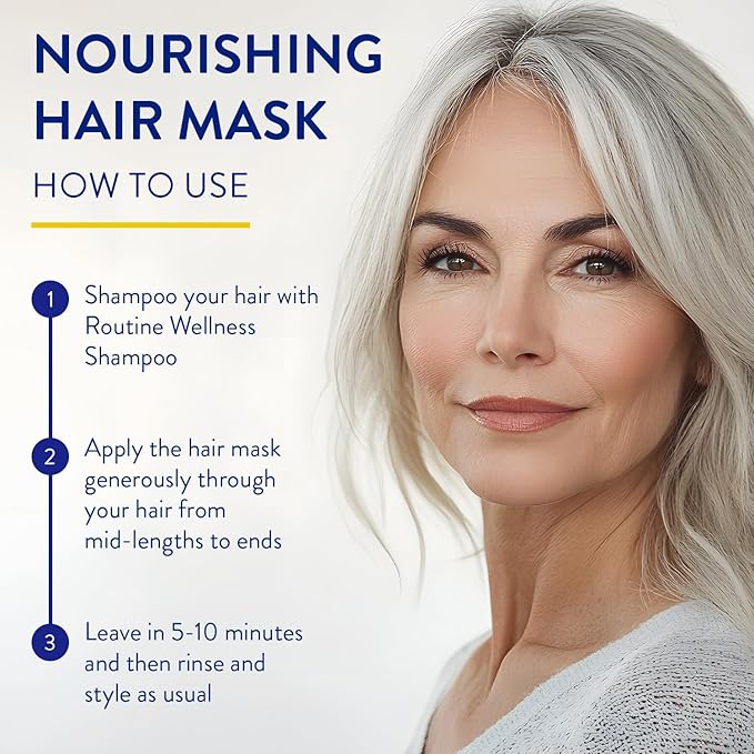 Routine Wellness Deep Conditioning Hair Mask - Bring Dry, Damaged Hair Back to Life – Hydrating Repair Treatment that Moisturizes, Strengthens & Adds Volume – Gardenia 8oz