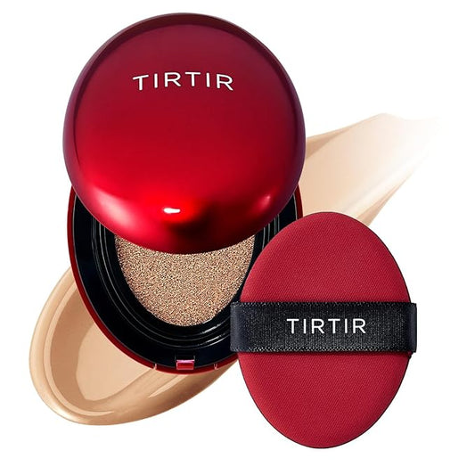 [*Mini Size*] TIRTIR Mask Fit Red Cushion Foundation | Full coverage, Weightless, Skin fit, Satin Glow Finish, Korean Makeup, beauty, Tattoo cover up, Buildable (#33N Macchiato, 0.15 Fl Oz)