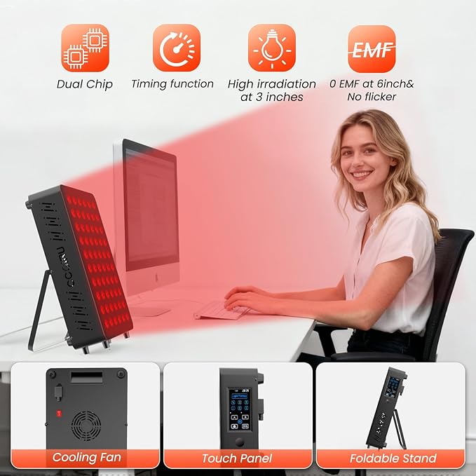 Red Light Therapy Panel for Face and Body -Near Infrared Red Light Device with Timer, RC, Dual Chip for Improve Sleep, Skin Health, Pain Relief -Upgraded Version in 2026