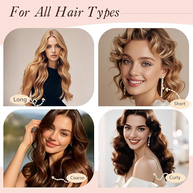 Heatless Curlers, Heatless Curls Overnight Set for Women, Soft Hair Curlers to Sleep In, Jumbo No Heat Hair Curlers Set with Headscarf and Hook for Long Hair - 6Pcs Rose-Red