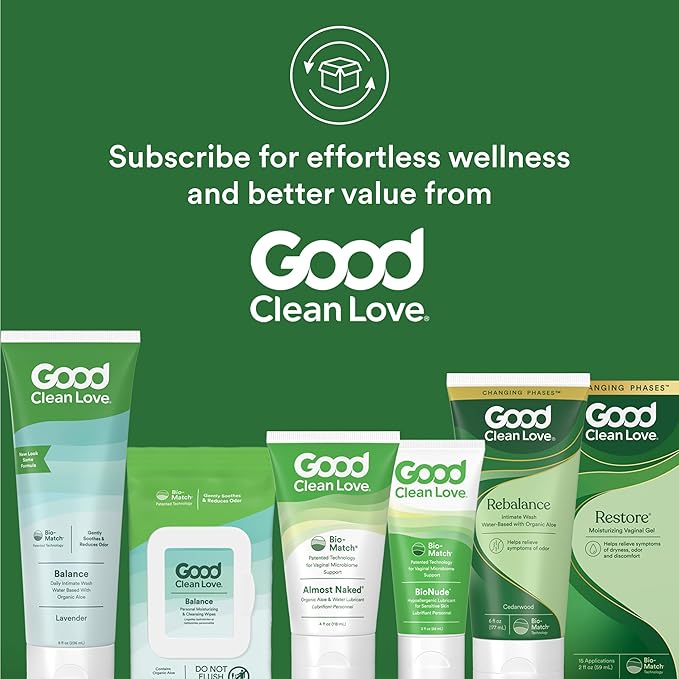 Good Clean Love Balance Feminine Wash, pH-Balanced Vaginal Moisturizer Cleanser for Women with Natural Ingredients, Gentle Cleansing Feminine Care Product, Reduces Vaginal Dryness & Odor,8Oz (2-Pack)