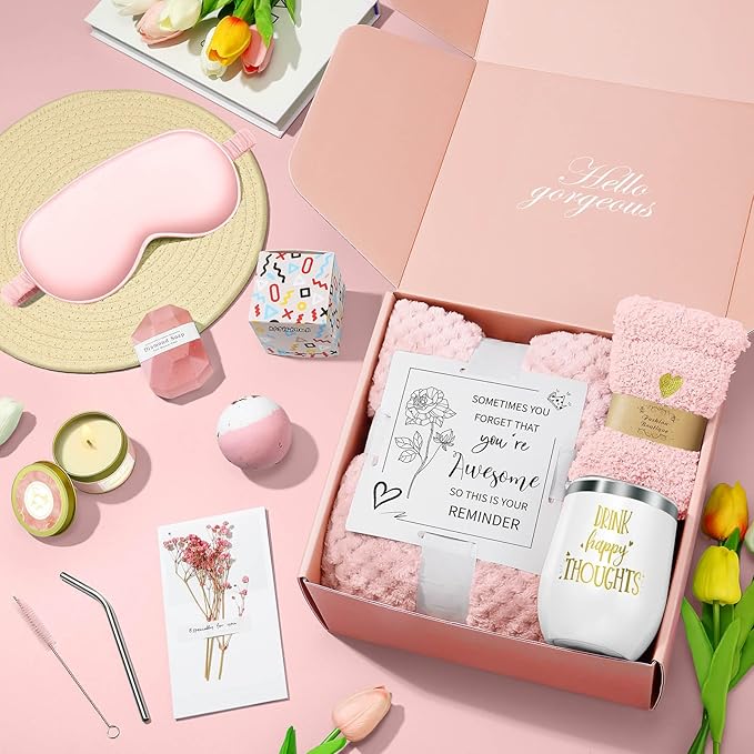 Valentines Day Gifts for Her Women Daughter Girlfriend Wife, Happy Birthday Gifts for Women Mom Her Friend Sister Wife Grandma, Self Care Gift Get Well Relaxing Spa Galentines Day Gift Basket Set