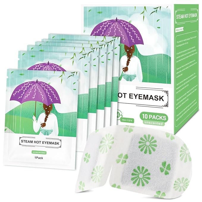 30 Packs Steam Eye Mask, Unscented Steam Eye Masks Disposable, Self-Heating Relief Heated Eye Mask for Fatigue, Perfect for Home, Sleep, Spa & Travel