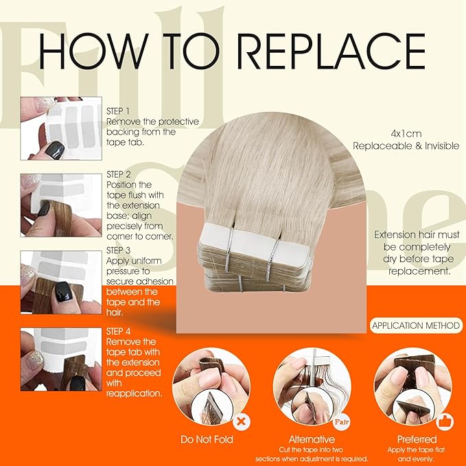 Full Shine Tape in Brazilian Human Hair Blonde Tape Hair Extensions 14Inch Skin Weft Hair Extensions Real Human Hair Color 60 Platinum Blonde Remy Seamless Human Hair Extension 50G 20Pcs for Wedding