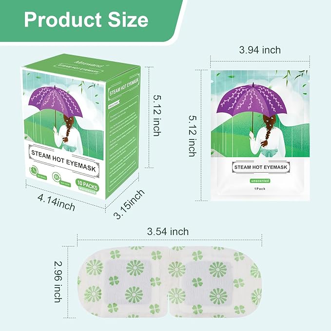30 Packs Steam Eye Mask, Unscented Steam Eye Masks Disposable, Self-Heating Relief Heated Eye Mask for Fatigue, Perfect for Home, Sleep, Spa & Travel