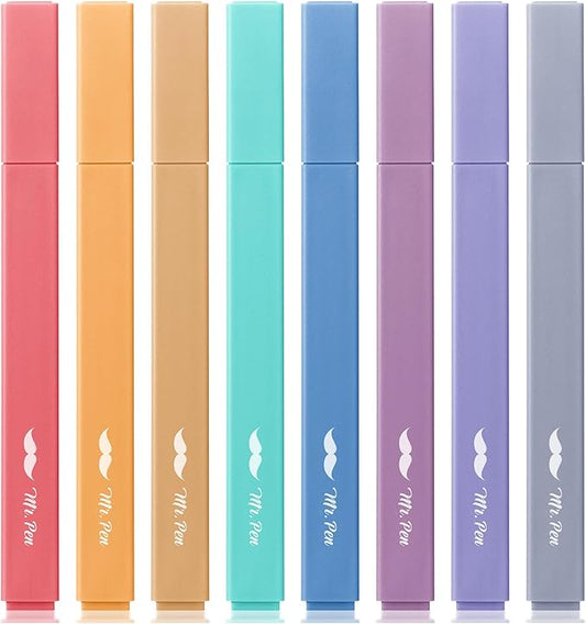 Mr. Pen- Aesthetic Highlighters, 8 pcs, Jewel Tones, Chisel Tip, Cute Highlighters Assorted Colors