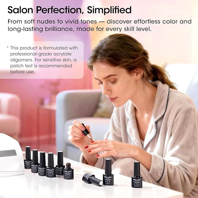 GELLEN Gel Nail Polish Set Nude, 20 Colors Gel Polish HEMA TMPTA TPO 3-free UV Soak off Nail Gel with Glossy Matte Cateye Top Coat and Base Coat, Pink Purple Neutral Nail Art for Women Salon at Home