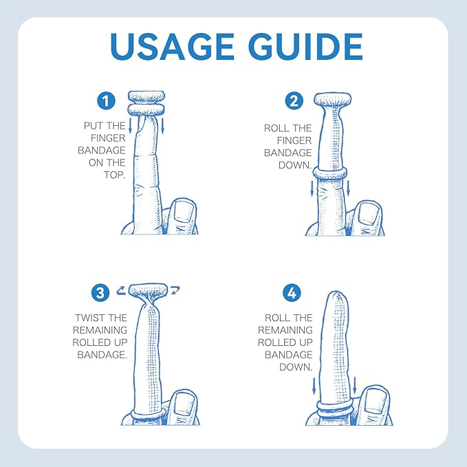 Dimora Finger Cots, Pack of 60 (Large Size) Finger Protectors, Breathable Bandages for Wound Care, Stretchy Sleeves for Gardening, Fitness and Cargo Handling, Blue