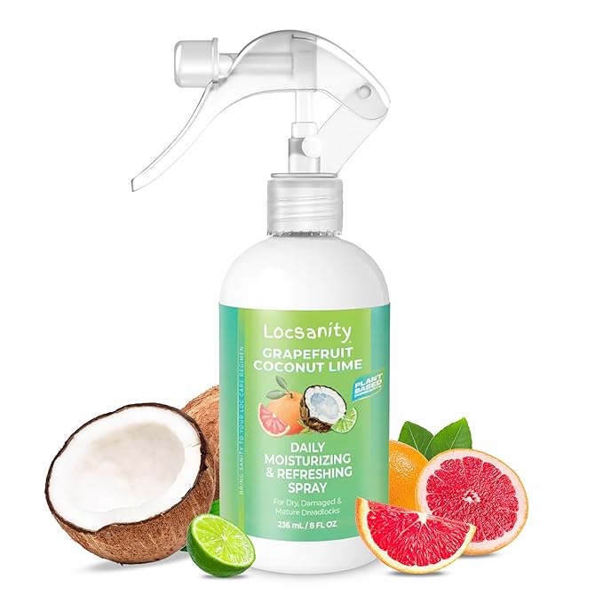 Locsanity Grapefruit Coconut & Lime Daily Moisturizing Spray Fine Mist - 8 fl oz: Hydrating Mist for Locs, Hair Growth, and Daily Moisturizing Refreshing Spray for Dreads & Braids