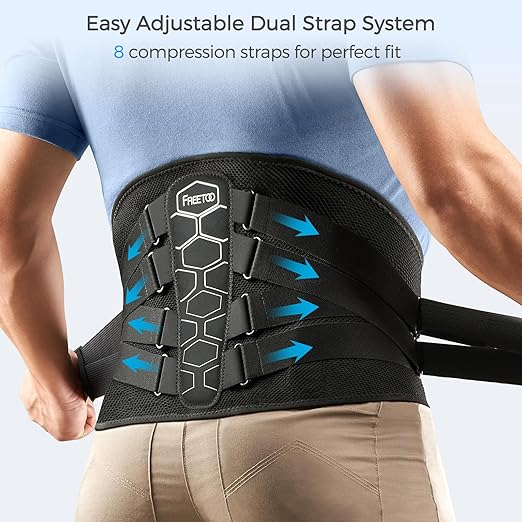 FREETOO Back Braces for Lower Back Pain Relief with Pulley System,Lumbar Support Belt for Men & Women with Lumbar Pad, Ergonomic Design and Soft Breathable 3D Knit Material,for Herniated Disc,Sciatica