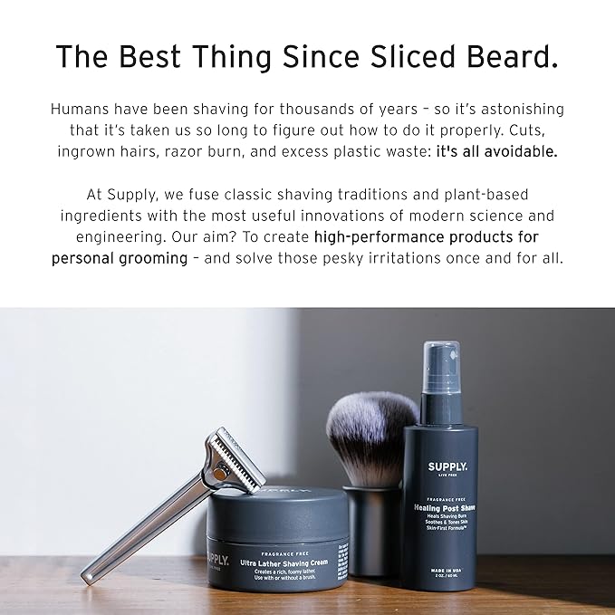 SUPPLY Healing Post Shave- Citrus & Basil After Shave- Alcohol- Free Soothing Formula for Men- Nourishes, Soothes and Boost Cell Repair- for Sensitive and Acne-Prone Skin- 2 oz. Bottle