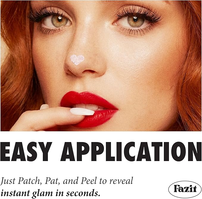Fazit Makeup Patches - Button Nose Highlighter - Glow Up Make-Up Patches - Cute Glitter Makeup Accessories for Women - Cosmetic Glitter for Face