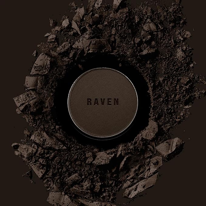 Joey Healy Luxe Brow Powder, Natural and Soft Definition Eyebrow Powder, Waterproof Brow Makeup Formula, Raven (Charcoal)